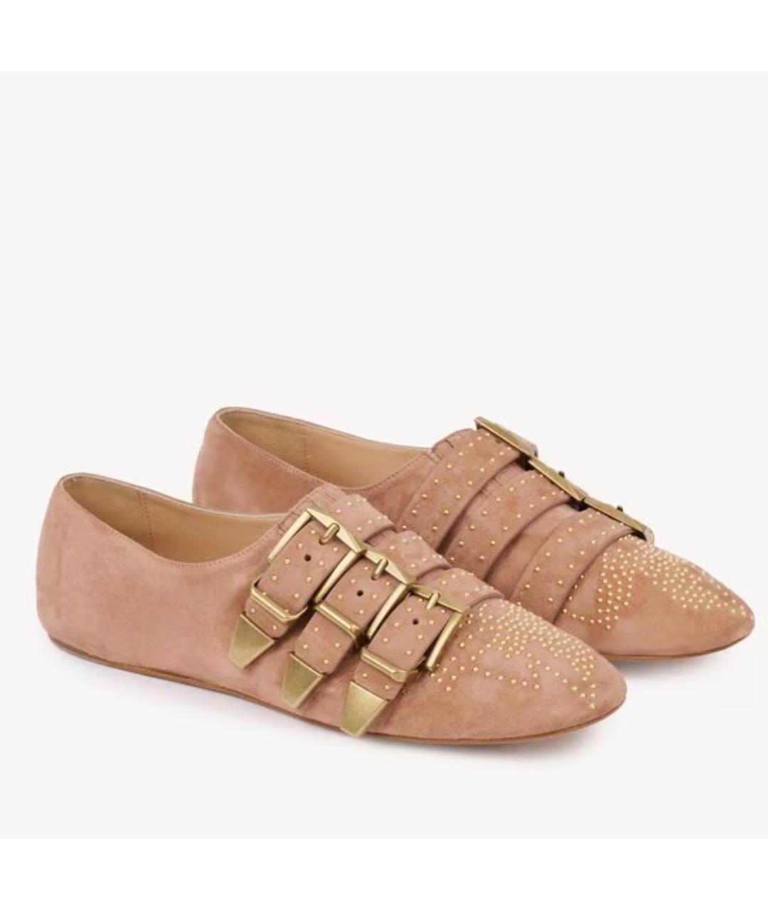 CHLOE Розовые замшевые балетки, фото 3