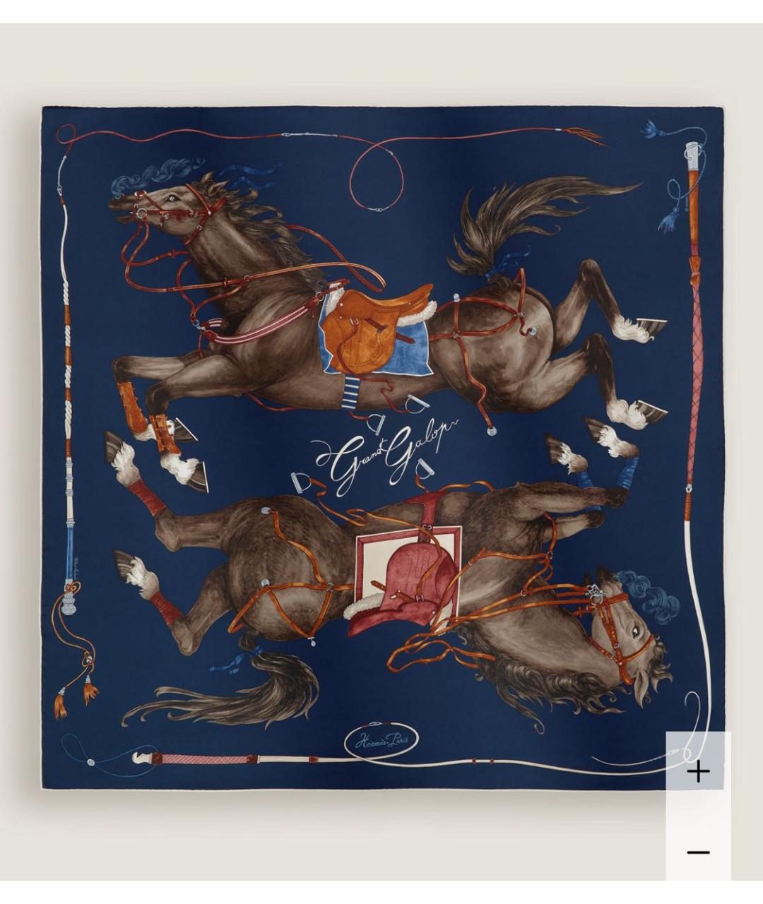 HERMES Темно-синий шелковый платок, фото 7