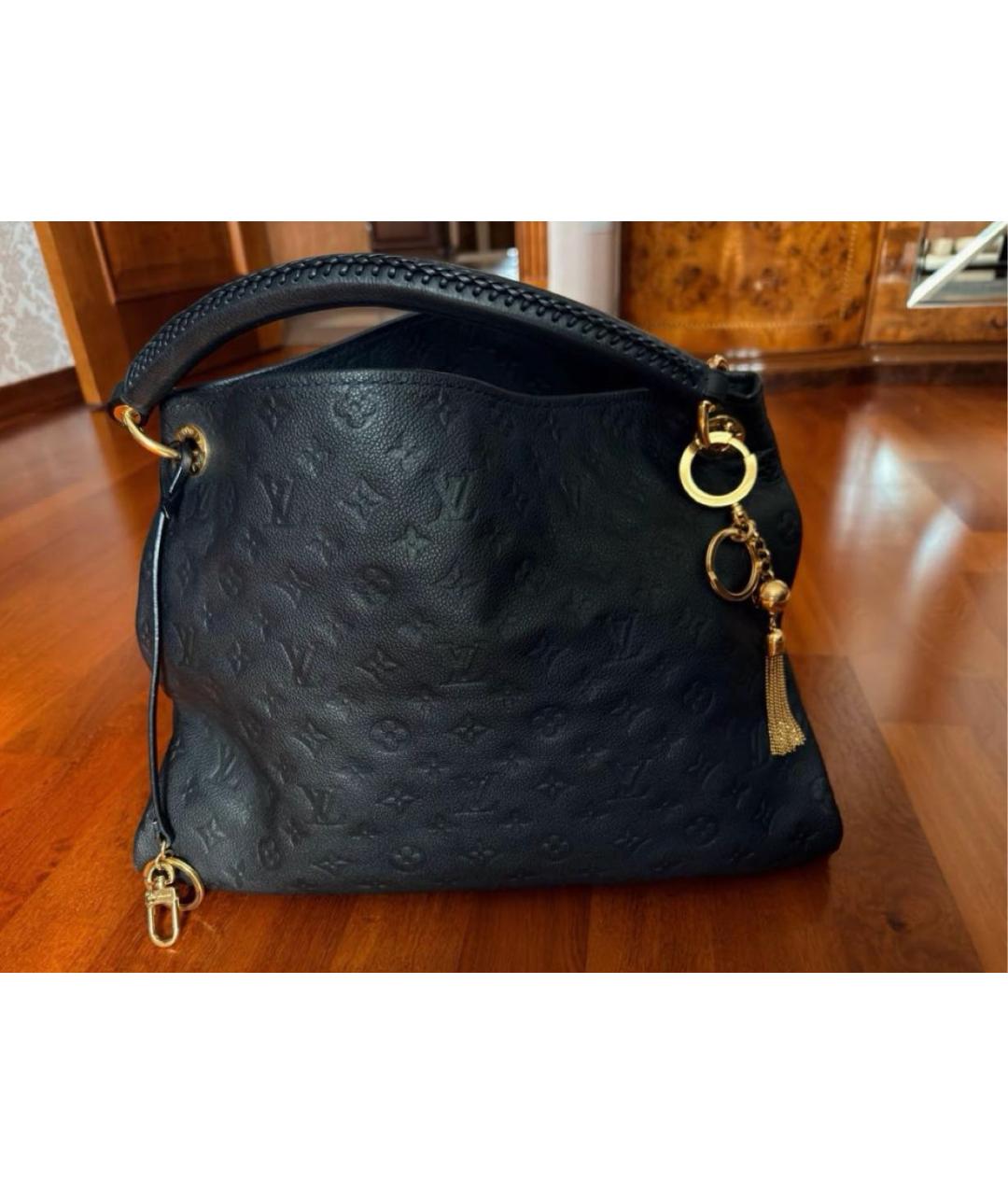 LOUIS VUITTON Темно-синяя кожаная сумка через плечо, фото 3