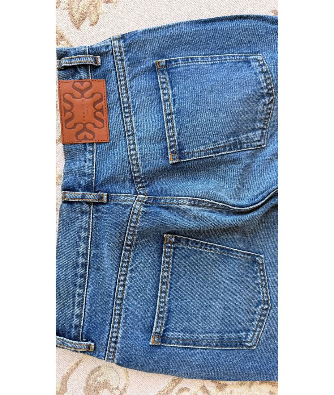 SANDRO Синие хлопковые джинсы слим, фото 5