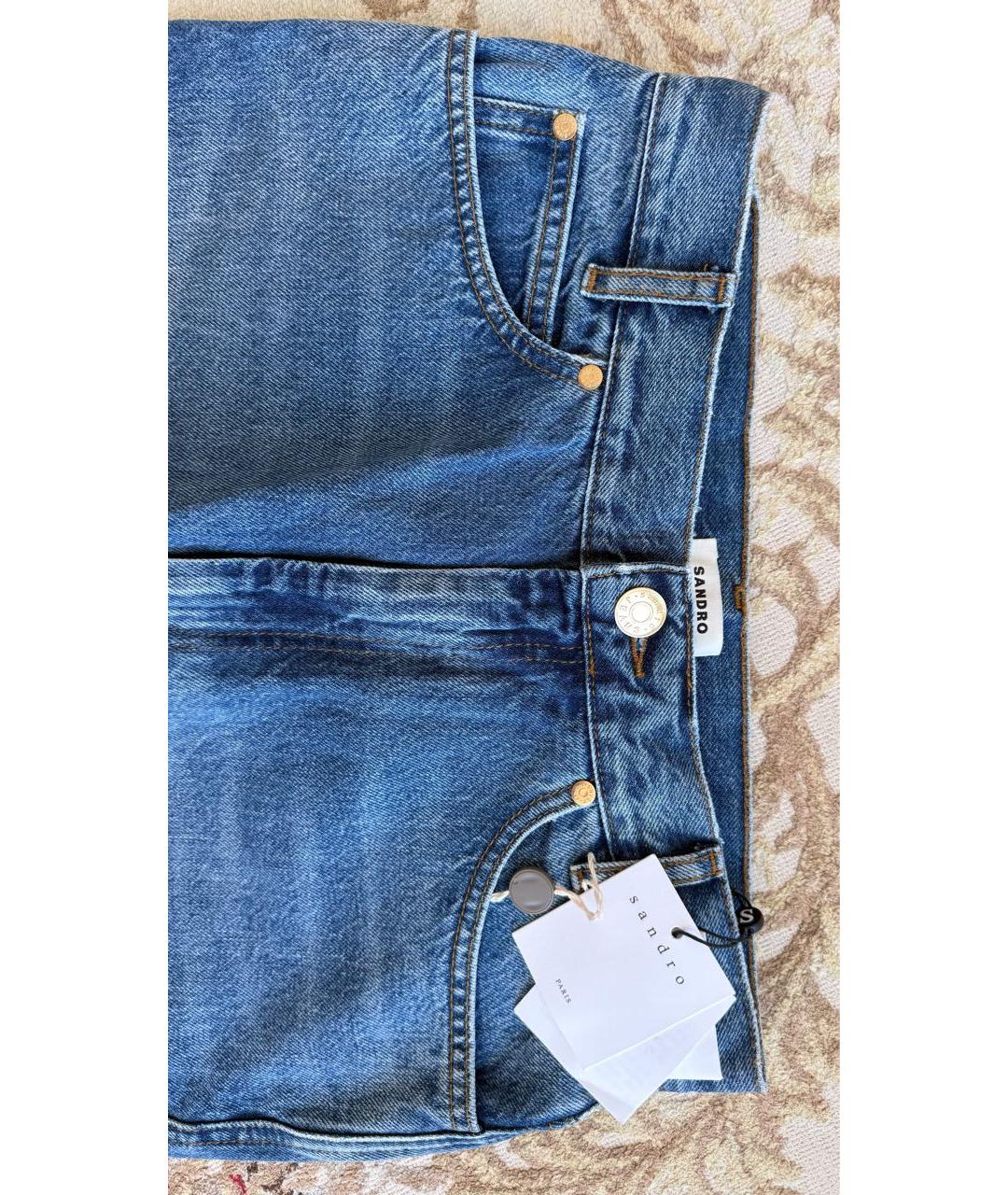 SANDRO Синие хлопковые джинсы слим, фото 3