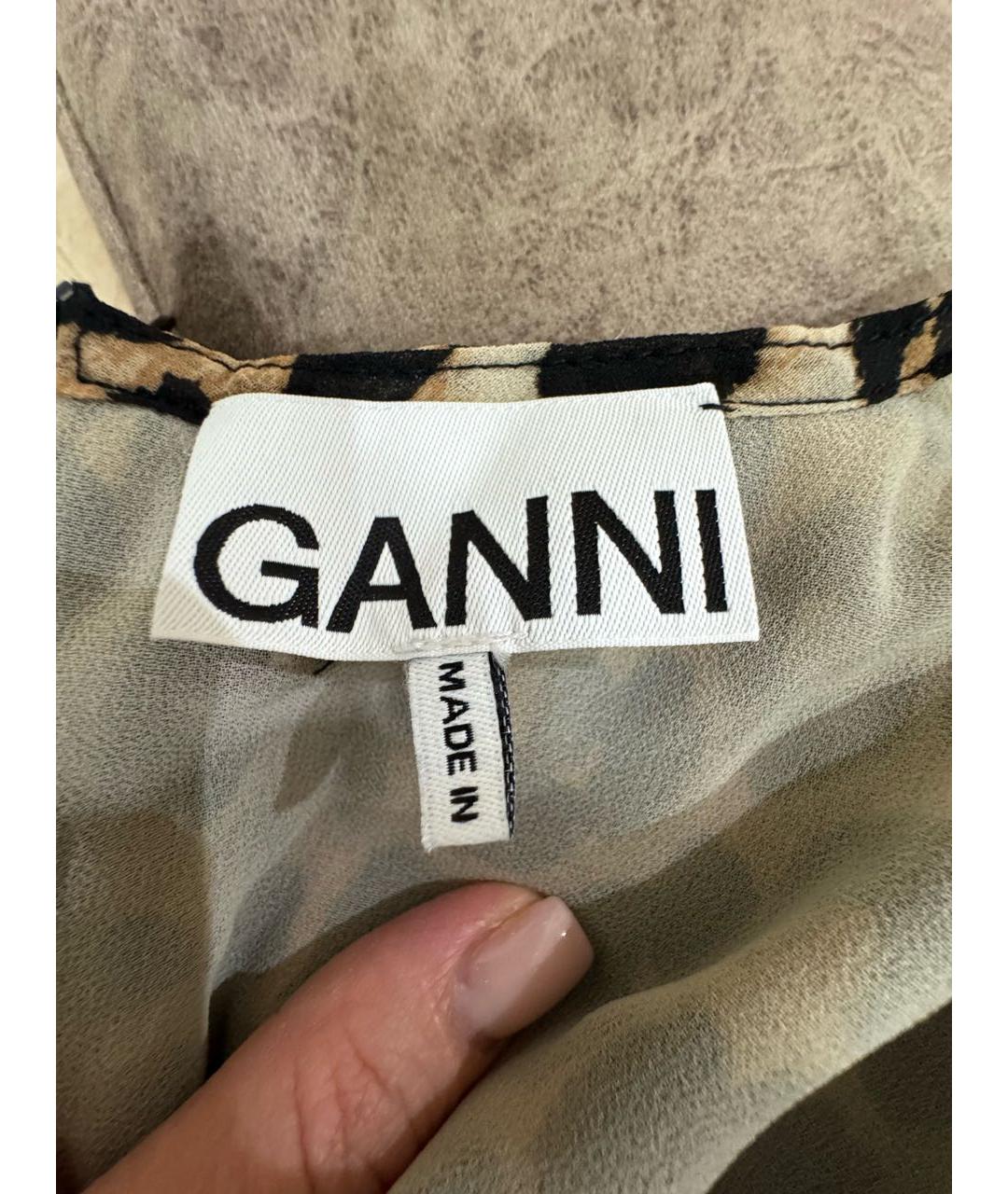 GANNI Мульти полиэстеровое повседневное платье, фото 3