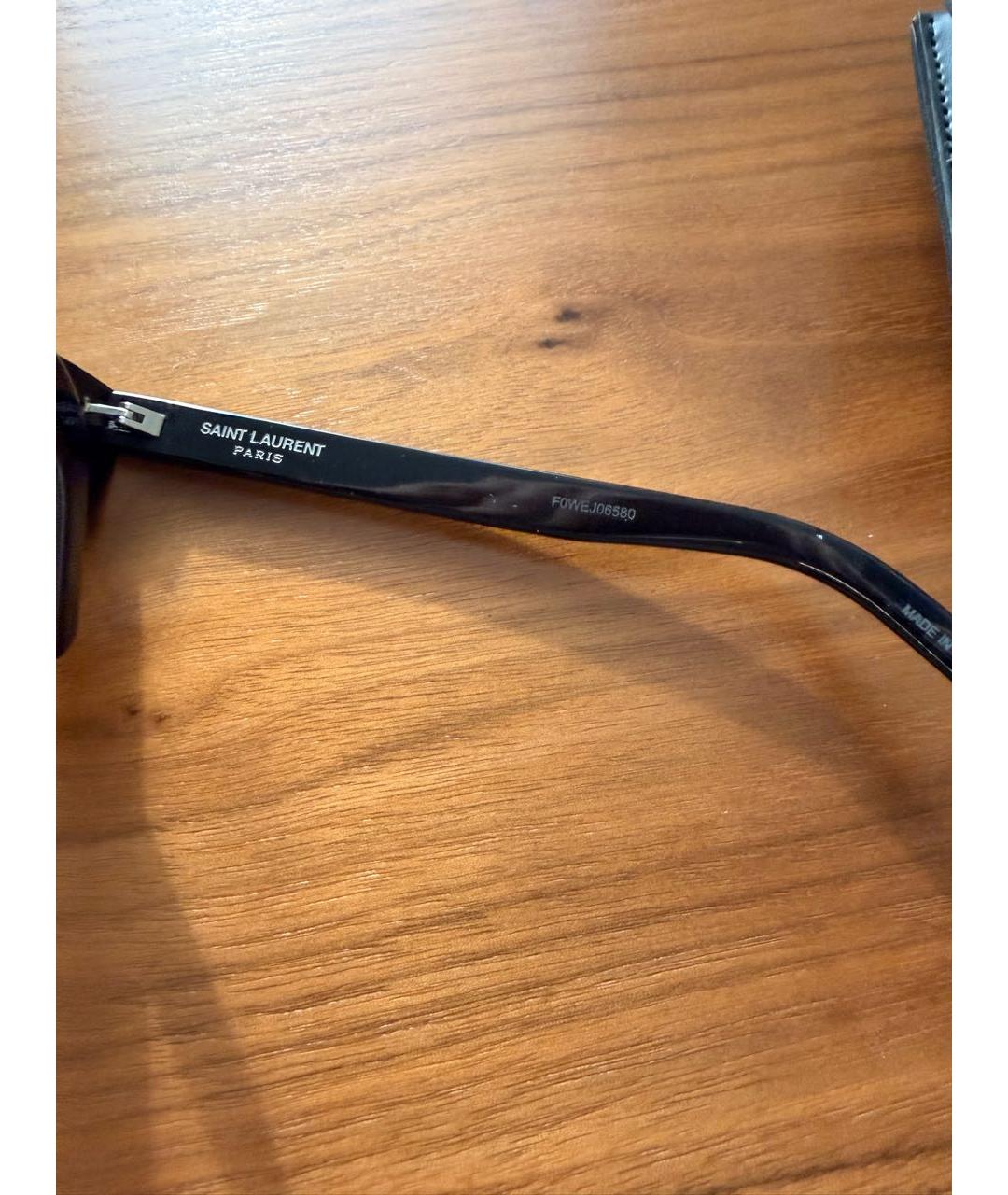 SAINT LAURENT Черные пластиковые солнцезащитные очки, фото 7