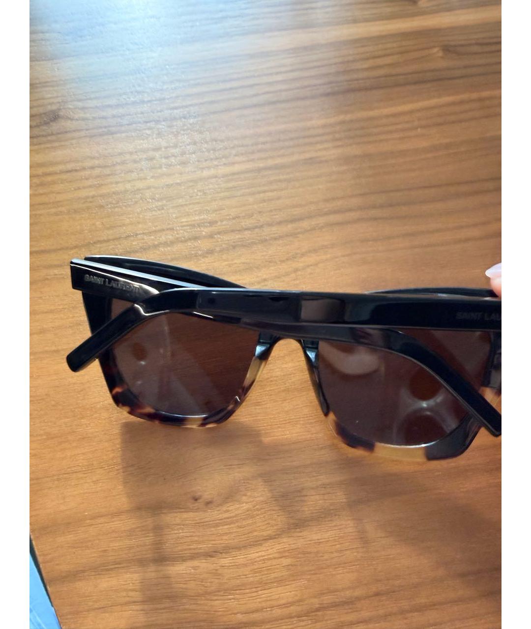 SAINT LAURENT Черные пластиковые солнцезащитные очки, фото 5