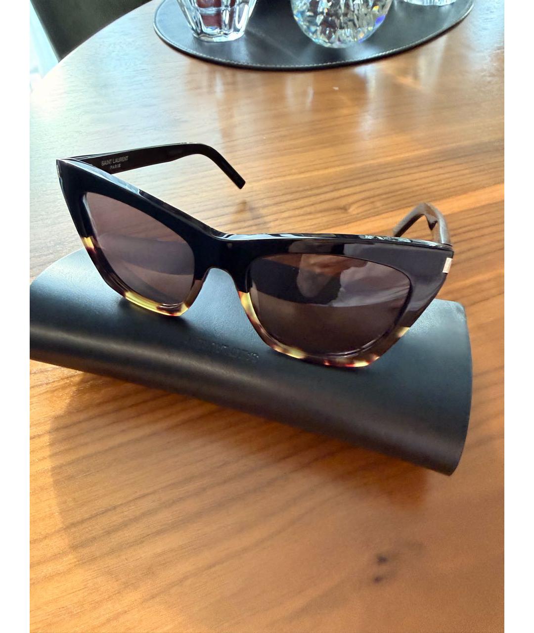 SAINT LAURENT Черные пластиковые солнцезащитные очки, фото 8