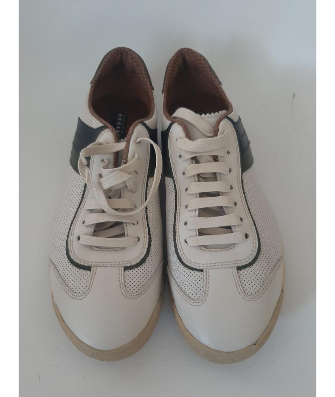 FRATELLI ROSSETTI Белые кожаные низкие кроссовки / кеды, фото 2