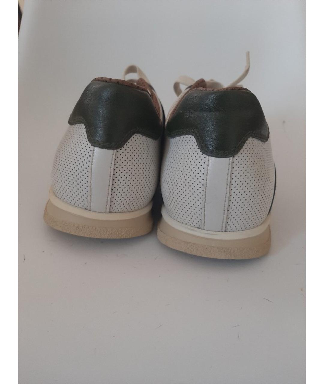 FRATELLI ROSSETTI Белые кожаные низкие кроссовки / кеды, фото 4