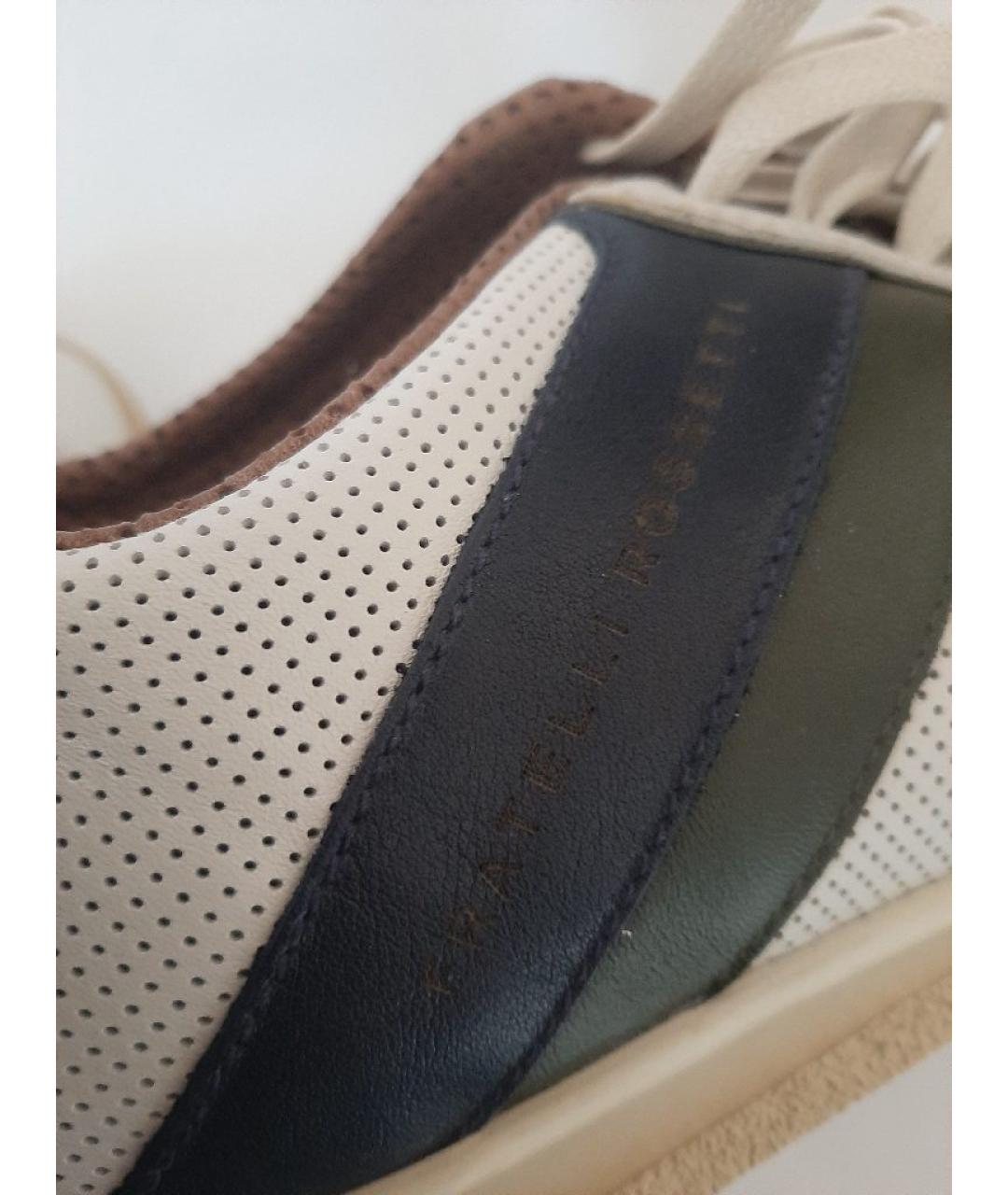 FRATELLI ROSSETTI Белые кожаные низкие кроссовки / кеды, фото 5