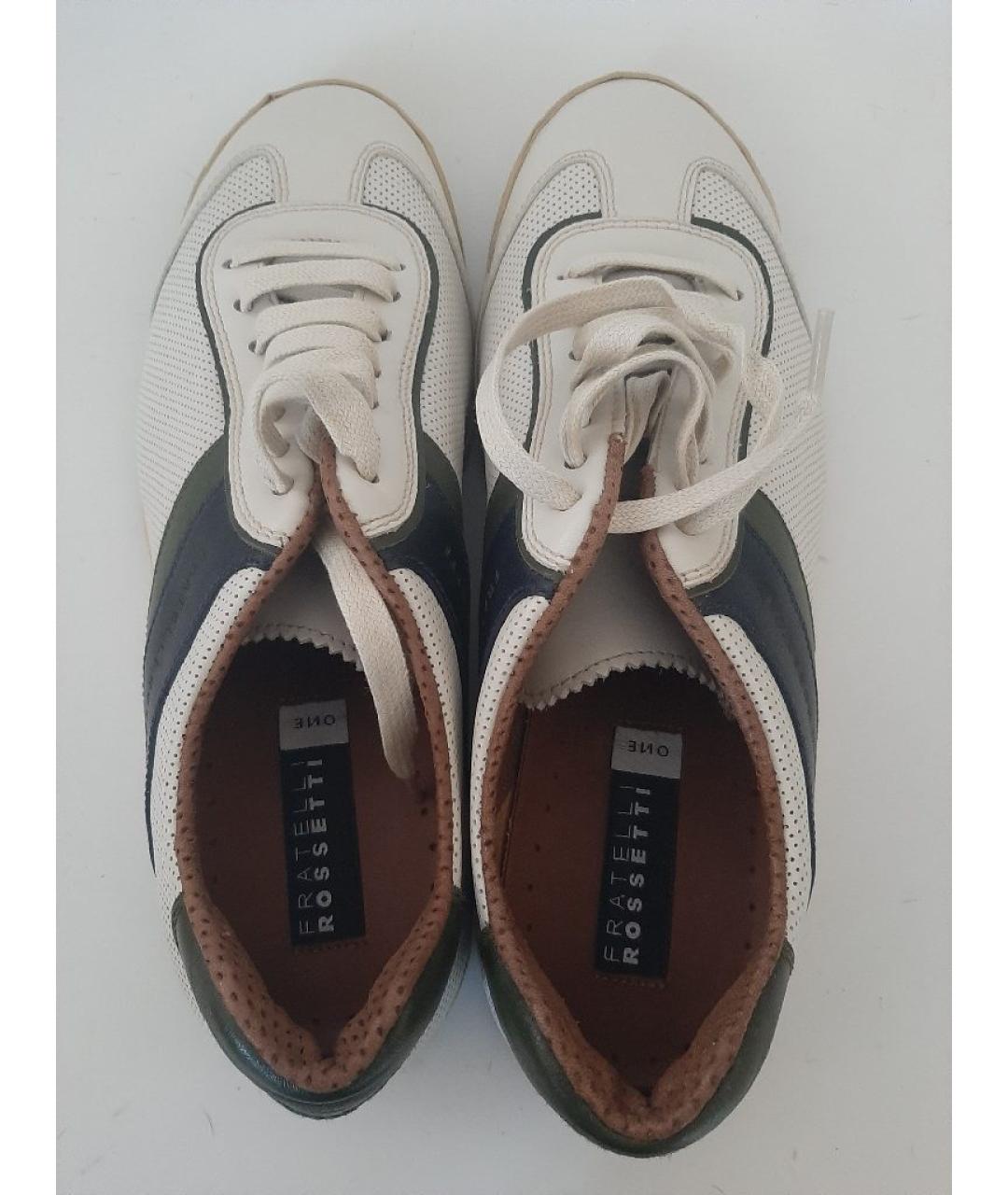 FRATELLI ROSSETTI Белые кожаные низкие кроссовки / кеды, фото 3