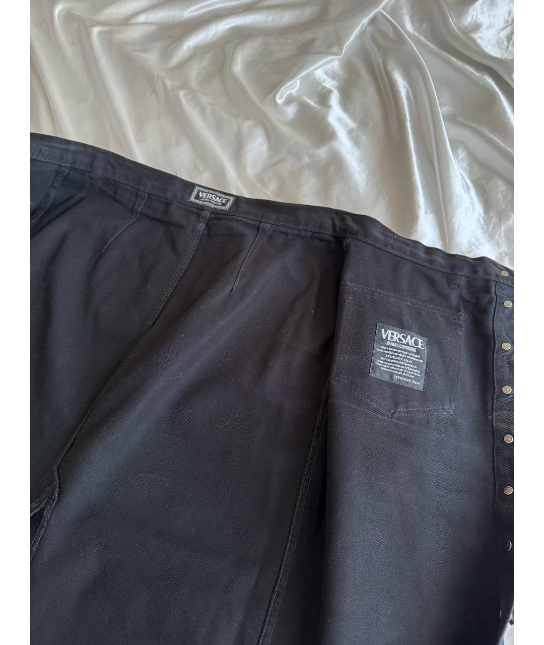 VERSACE JEANS COUTURE Черная деним юбка макси, фото 4