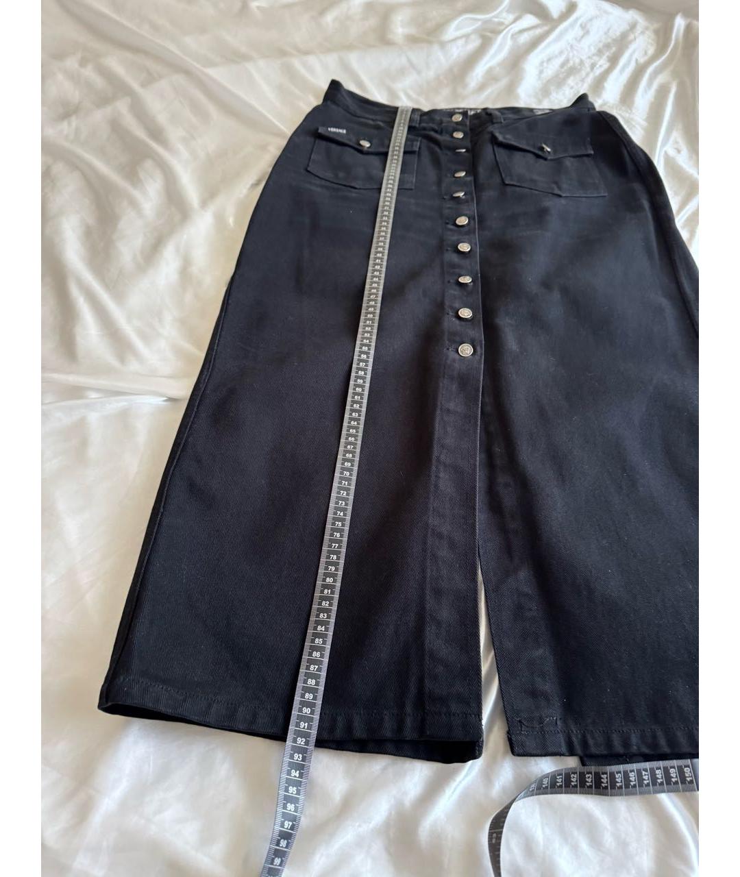 VERSACE JEANS COUTURE Черная деним юбка макси, фото 7