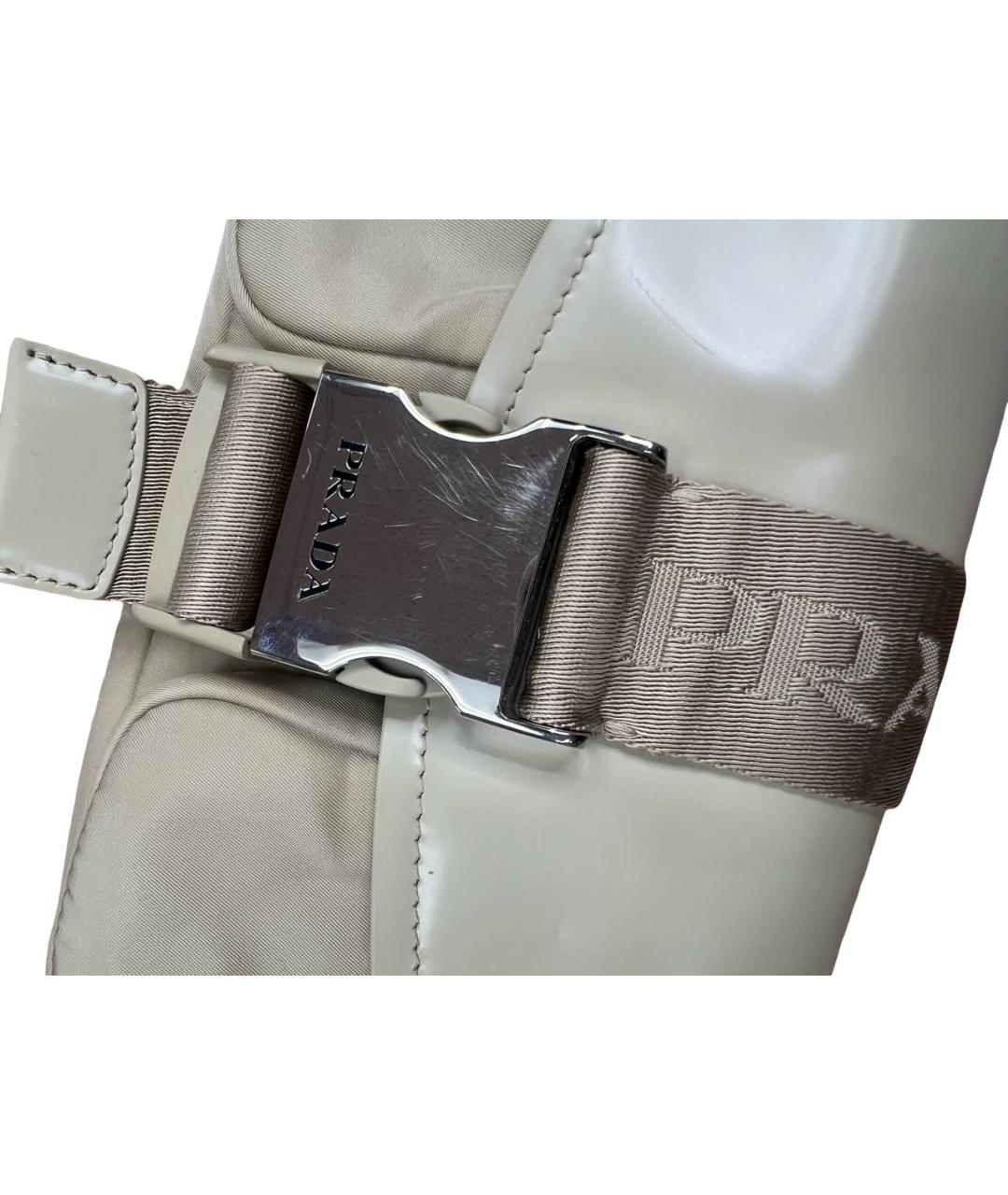 PRADA Бежевая кожаная сумка через плечо, фото 5