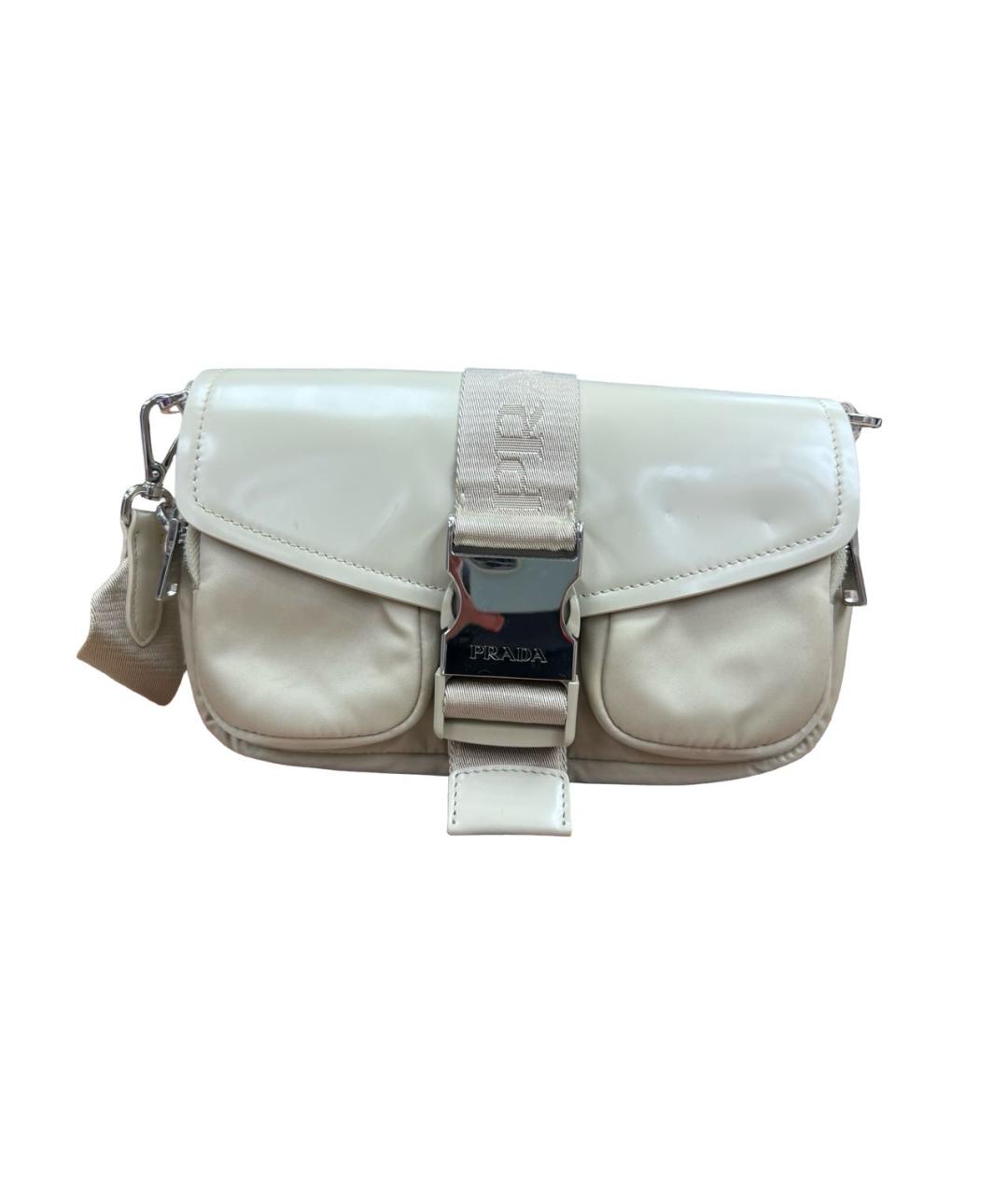 PRADA Бежевая кожаная сумка через плечо, фото 1
