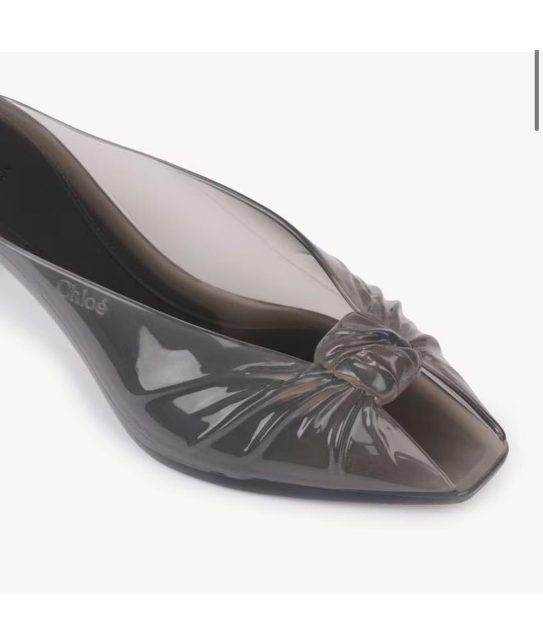 CHLOE Антрацитовые резиновые мюли, фото 4