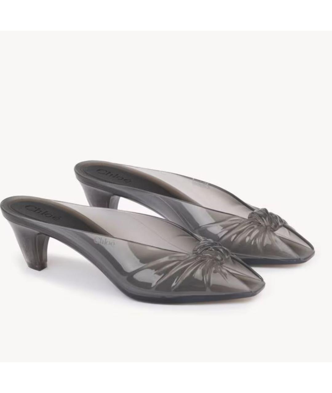 CHLOE Антрацитовые резиновые мюли, фото 2