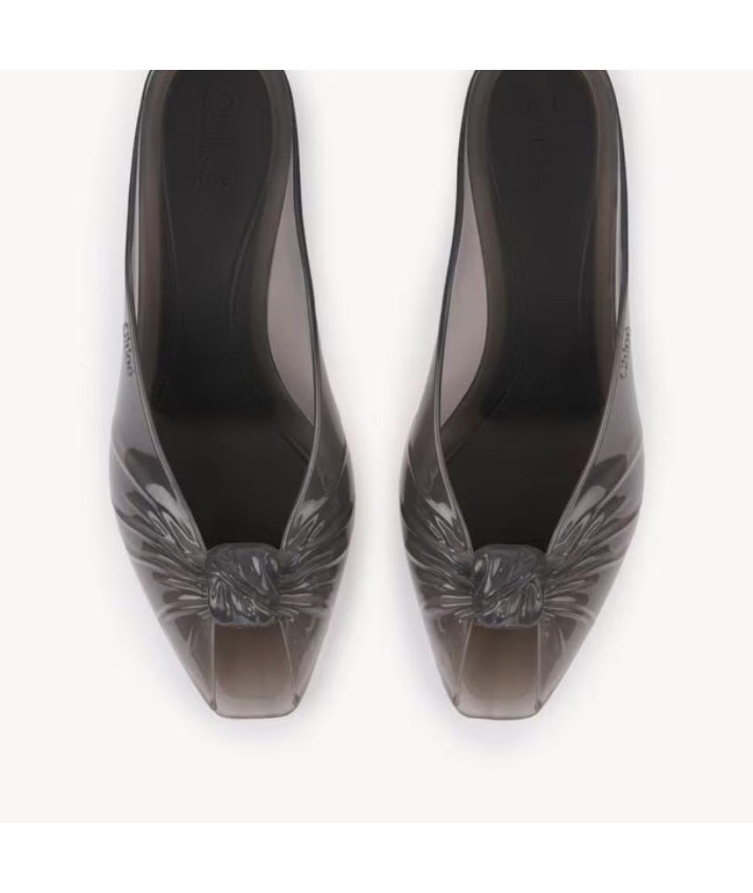 CHLOE Антрацитовые резиновые мюли, фото 3