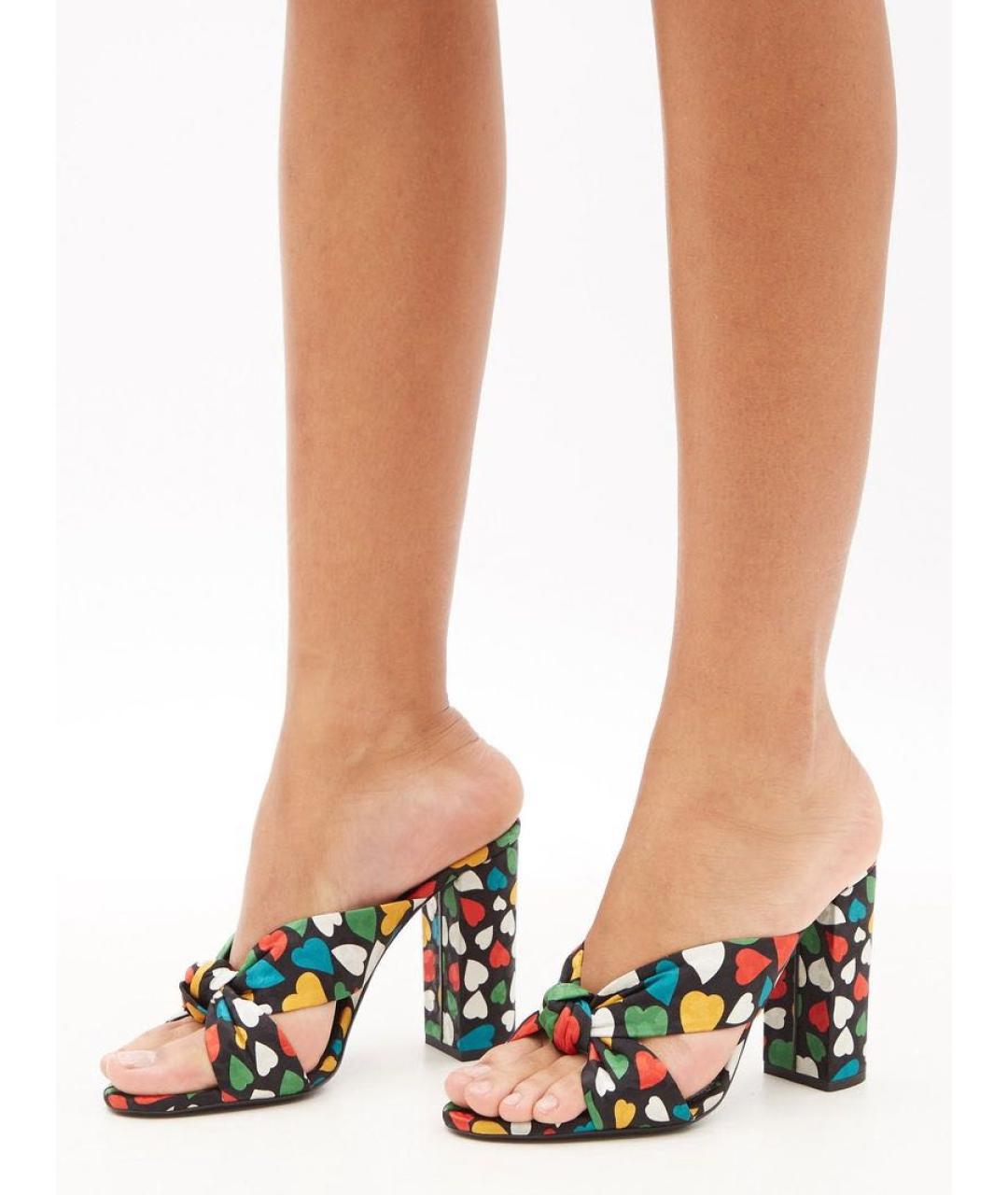 SAINT LAURENT Черные текстильные мюли, фото 3