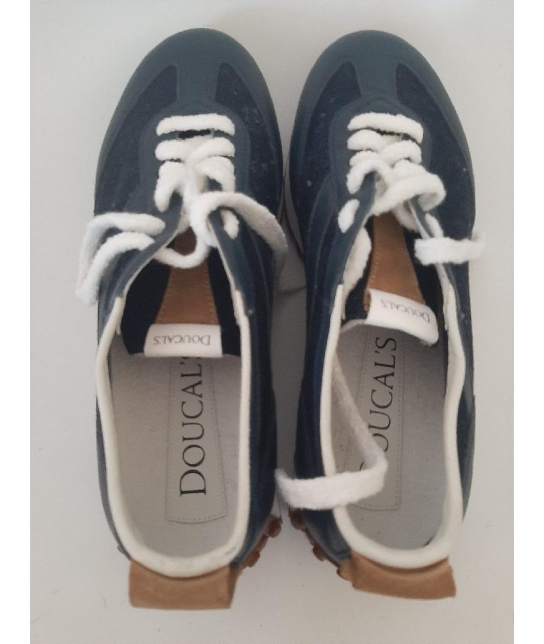 DOUCAL'S Синие кожаные низкие кроссовки / кеды, фото 3