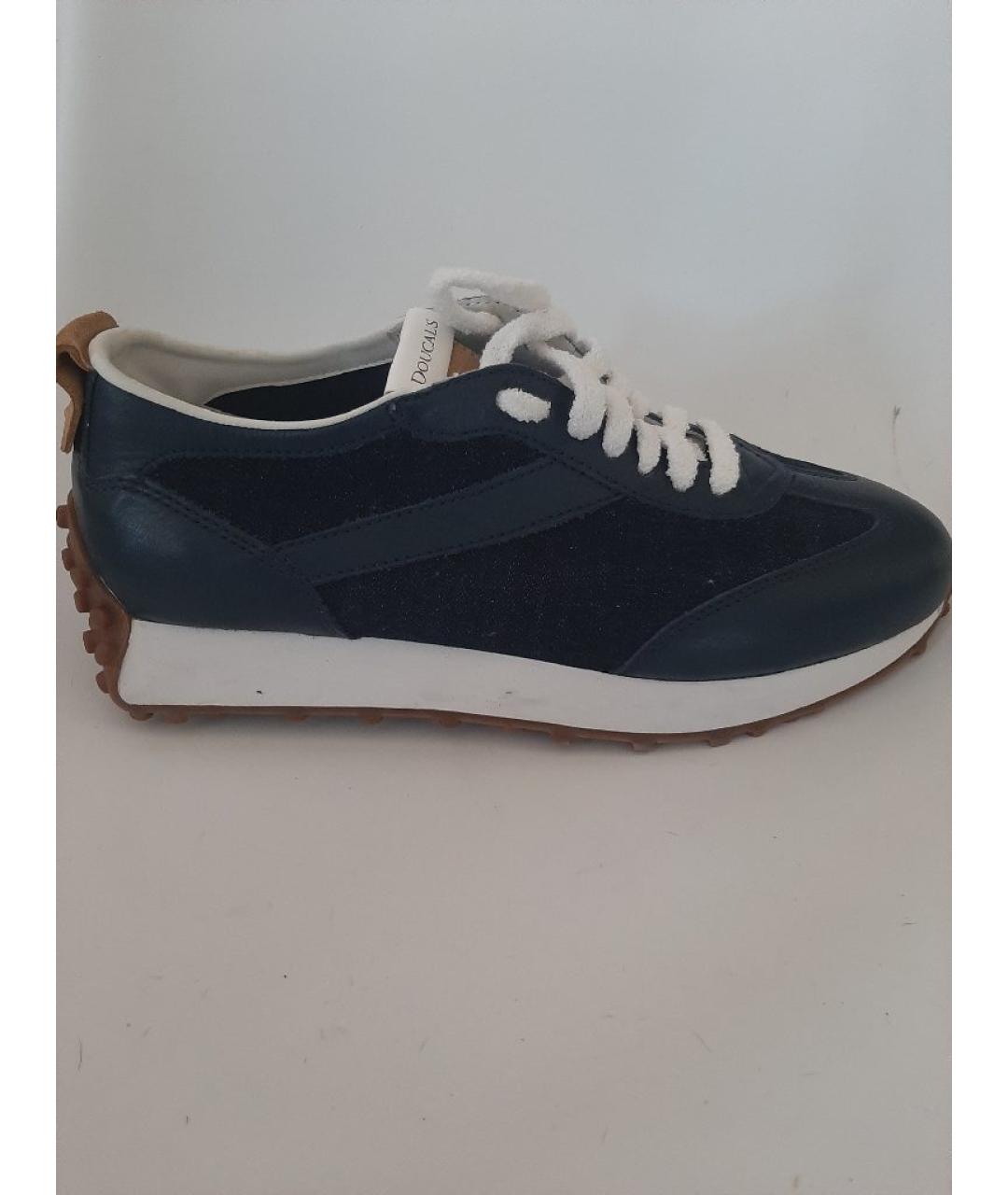 DOUCAL'S Синие кожаные низкие кроссовки / кеды, фото 7