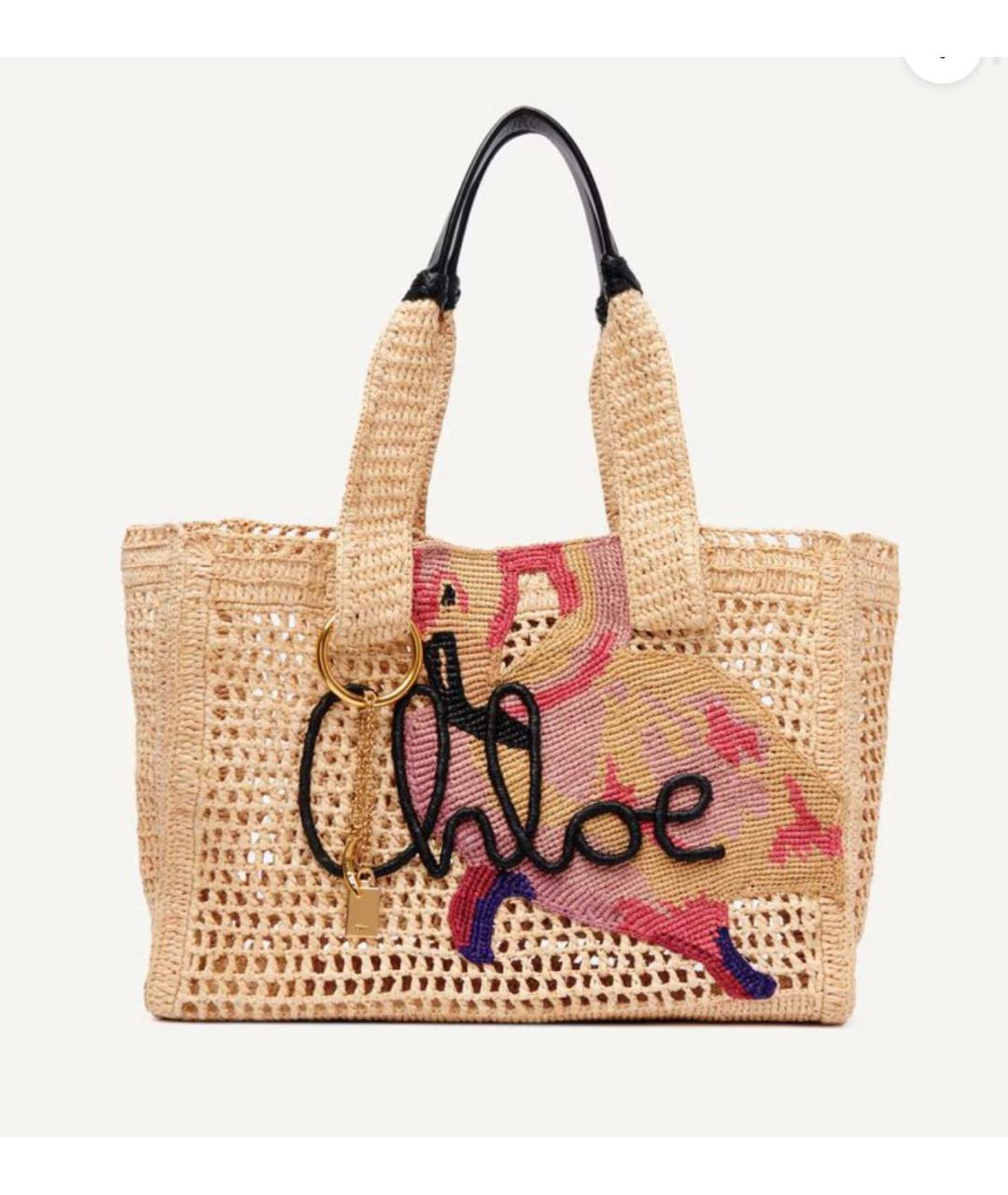 CHLOE Бежевая пелетеная сумка тоут, фото 5