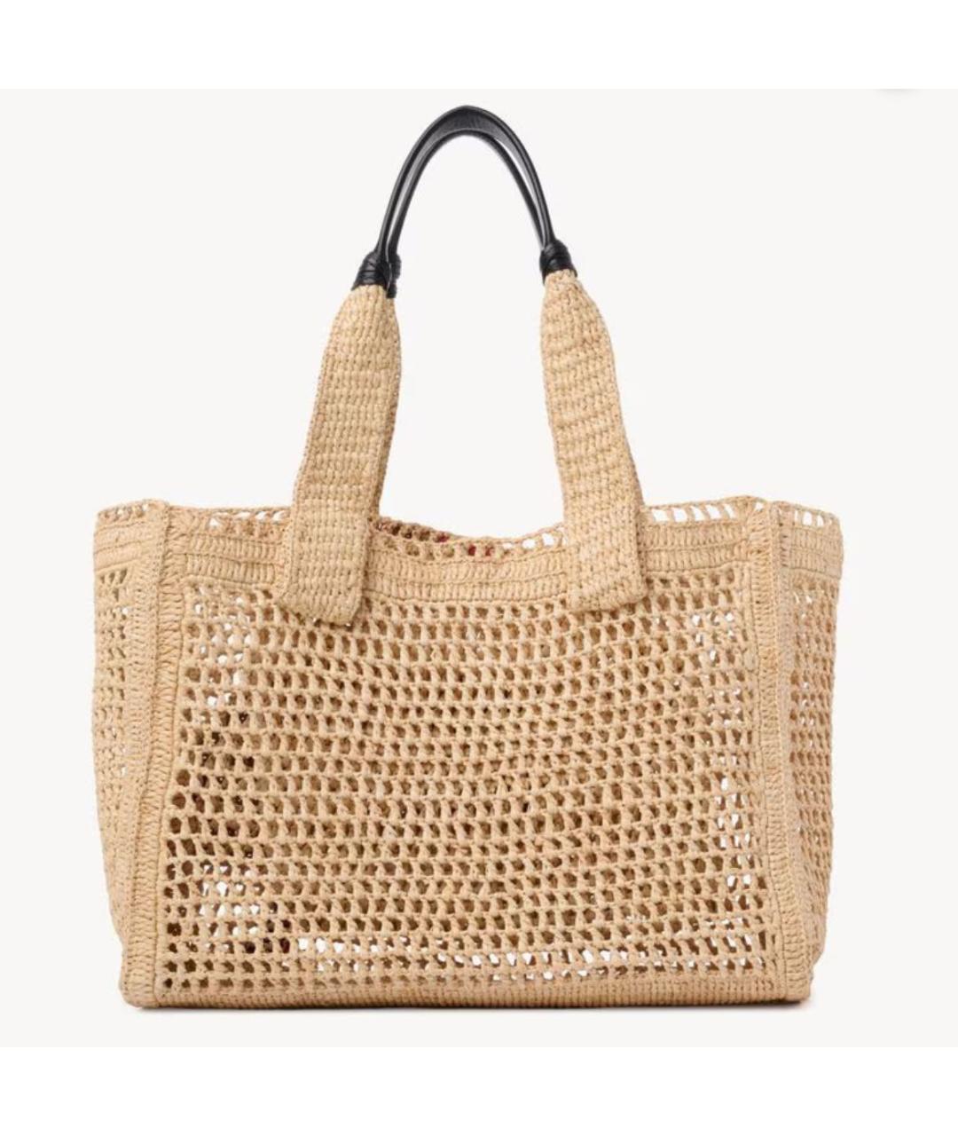CHLOE Бежевая пелетеная сумка тоут, фото 4