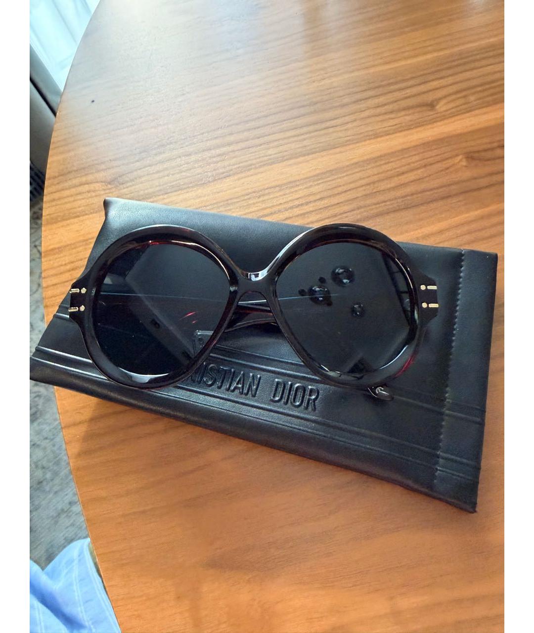 CHRISTIAN DIOR Черные пластиковые солнцезащитные очки, фото 4