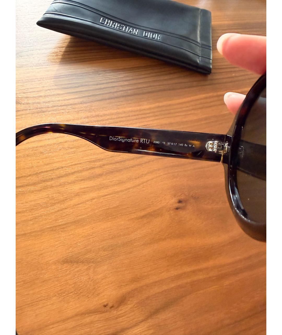 CHRISTIAN DIOR Черные пластиковые солнцезащитные очки, фото 7