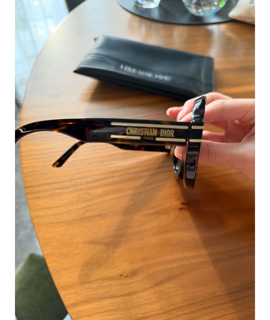 CHRISTIAN DIOR Черные пластиковые солнцезащитные очки, фото 6