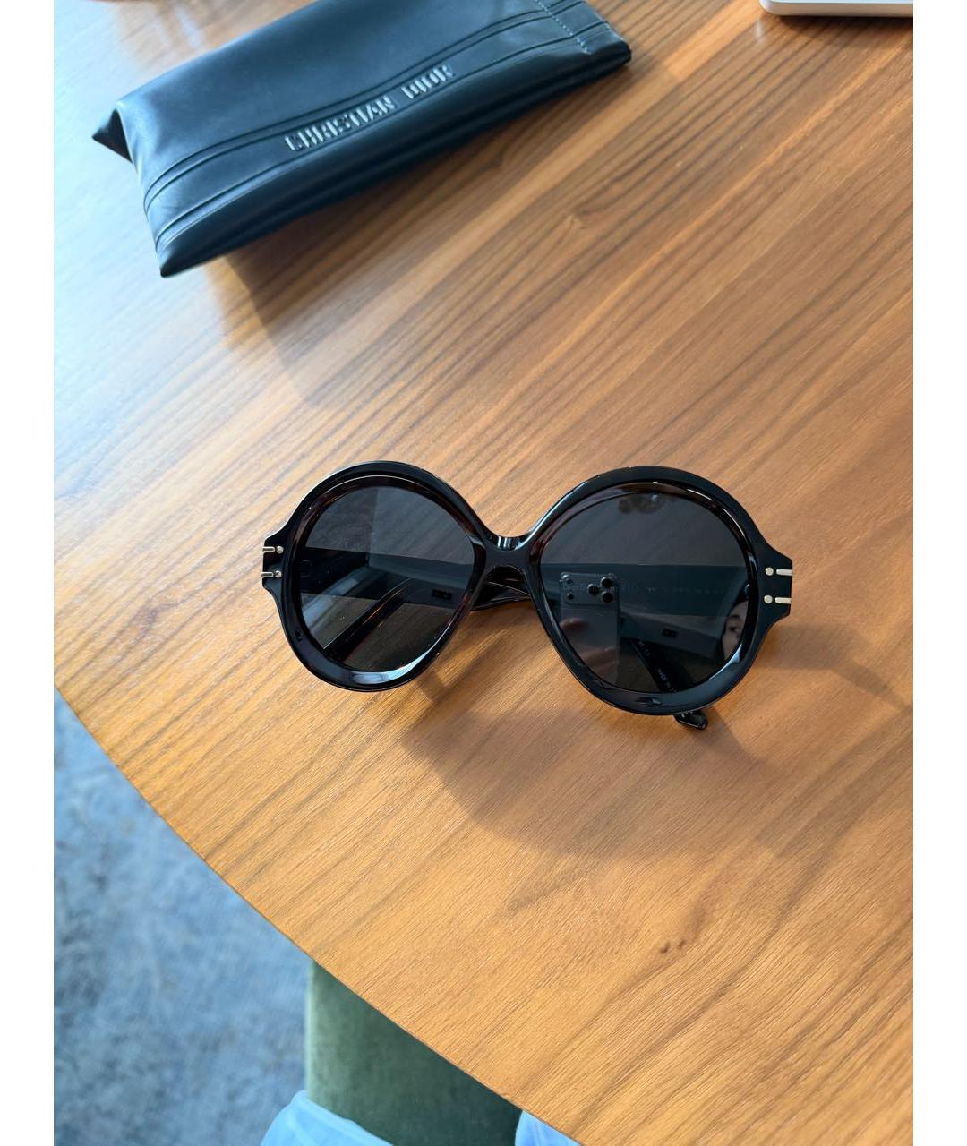 CHRISTIAN DIOR Черные пластиковые солнцезащитные очки, фото 9