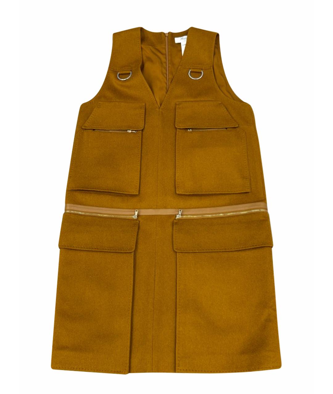 MAX MARA STUDIO Горчичный шерстяной сарафан, фото 1