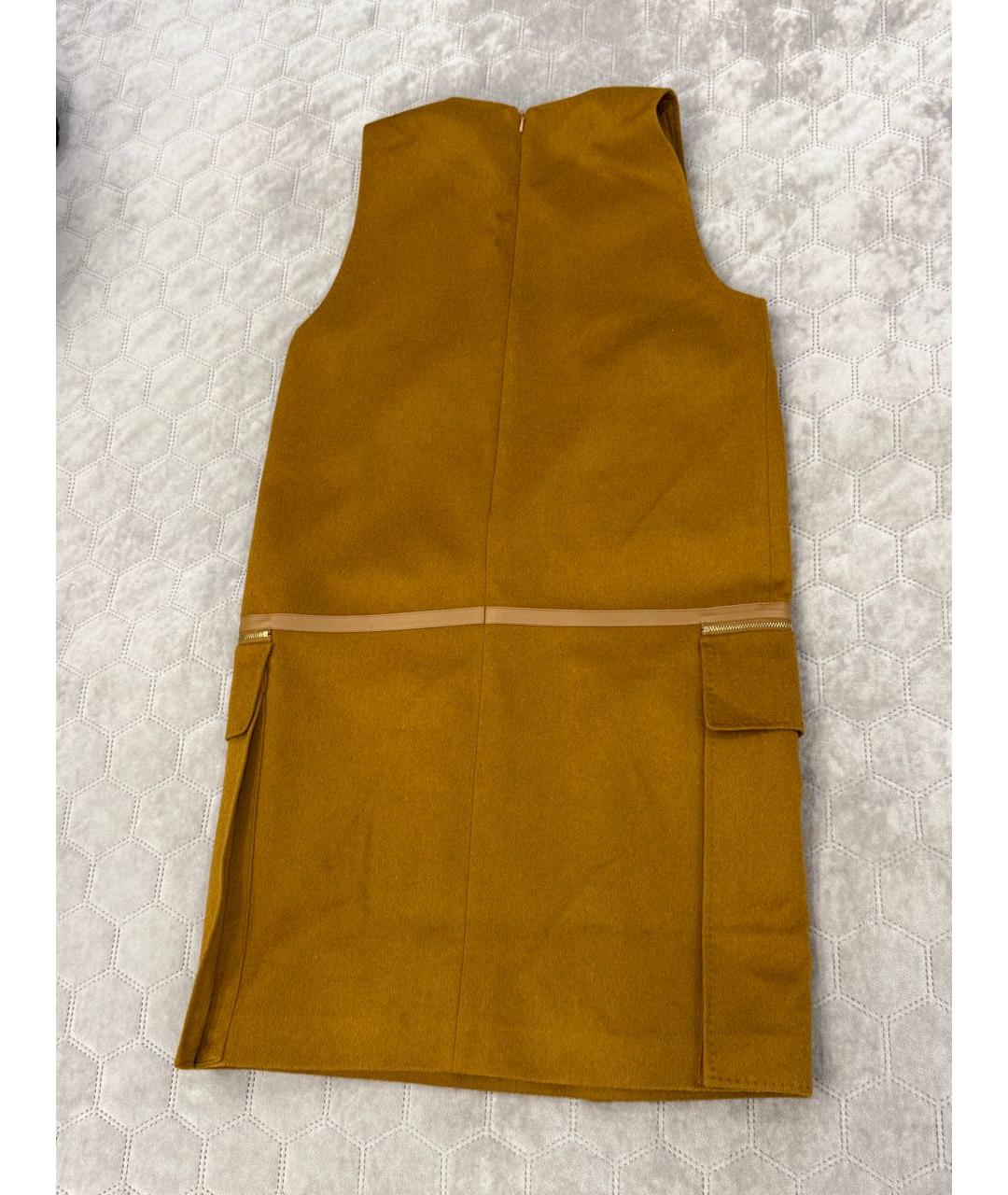 MAX MARA STUDIO Горчичный шерстяной сарафан, фото 3