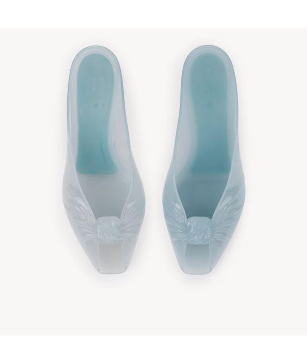 CHANEL Голубые резиновые мюли, фото 4