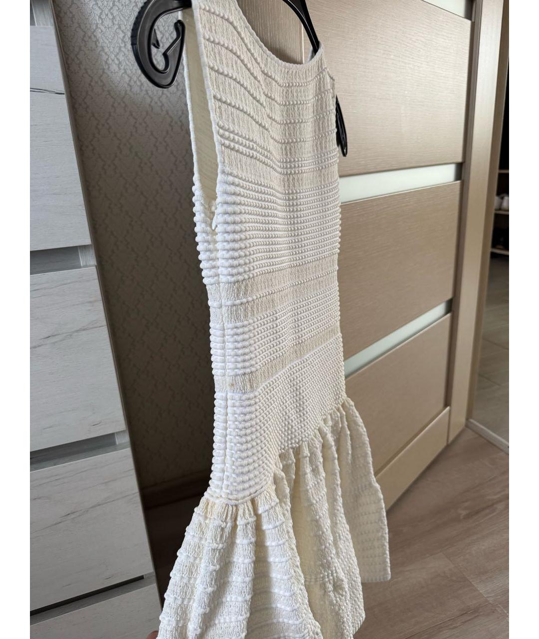 ALAIA Белое вискозное коктейльное платье, фото 2