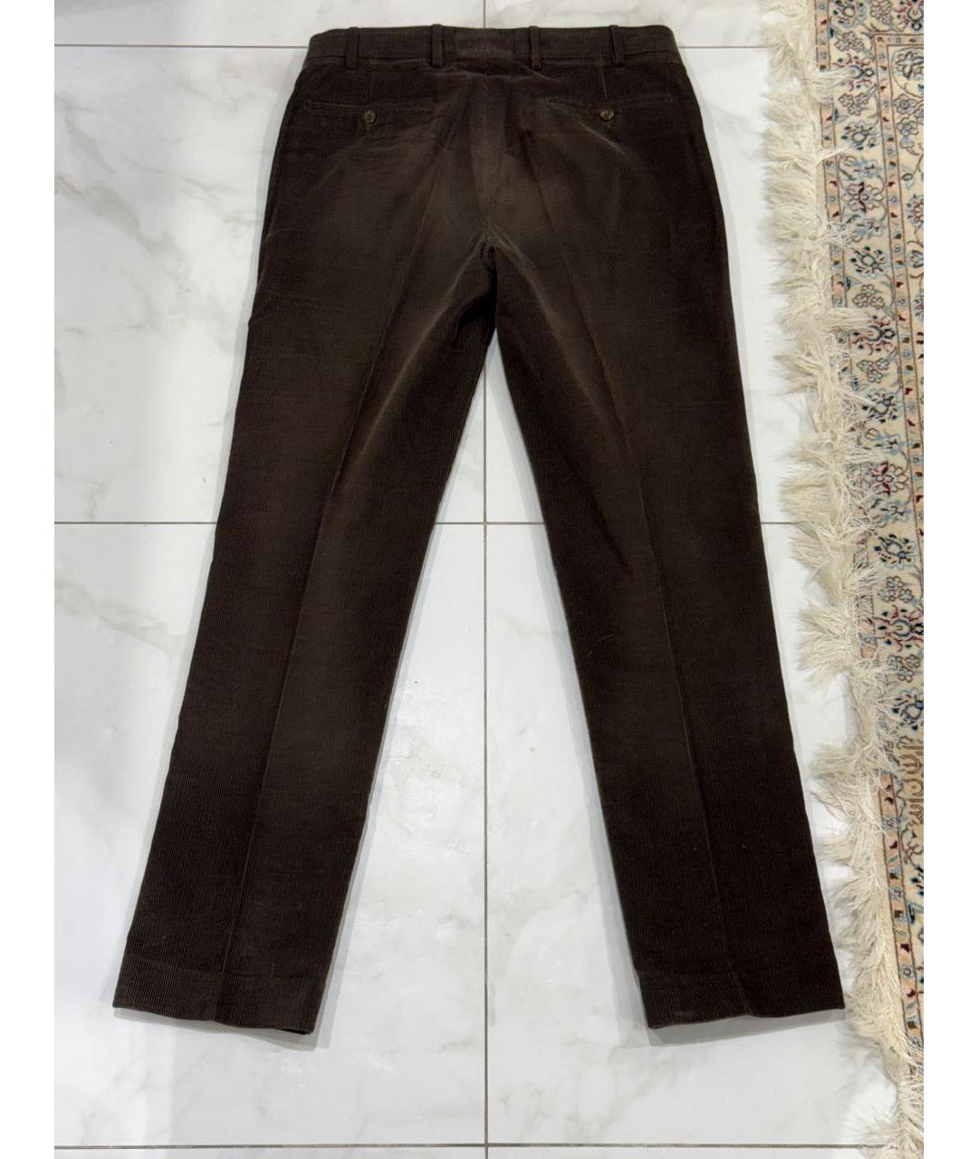 LORO PIANA Коричневые хлопковые повседневные брюки, фото 2