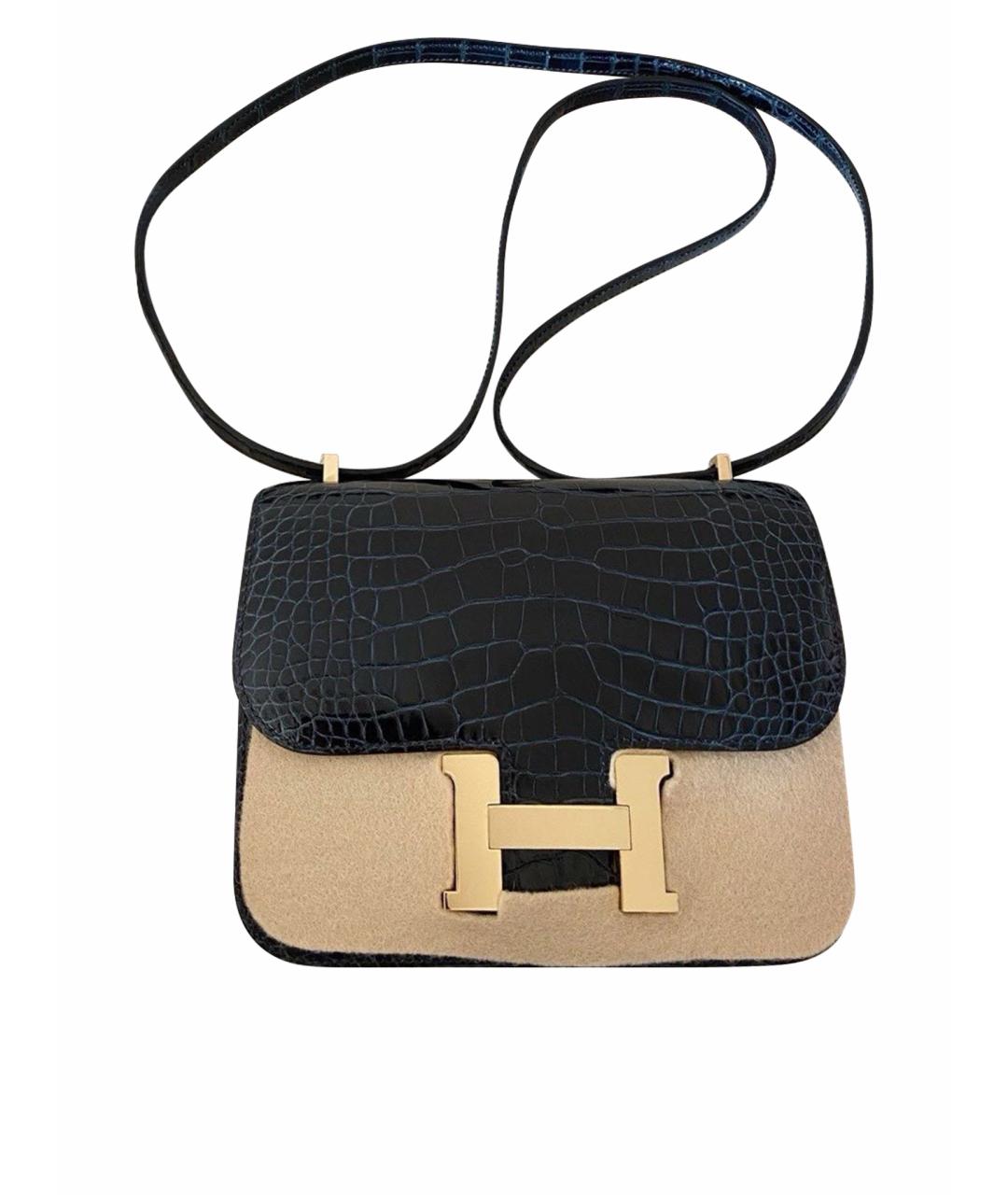 HERMES Синяя кожаная сумка через плечо, фото 1