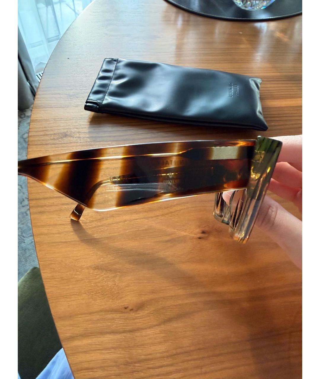 PHOEBE PHILO Коричневые пластиковые солнцезащитные очки, фото 6