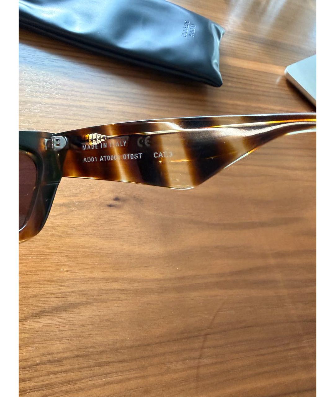 PHOEBE PHILO Коричневые пластиковые солнцезащитные очки, фото 7