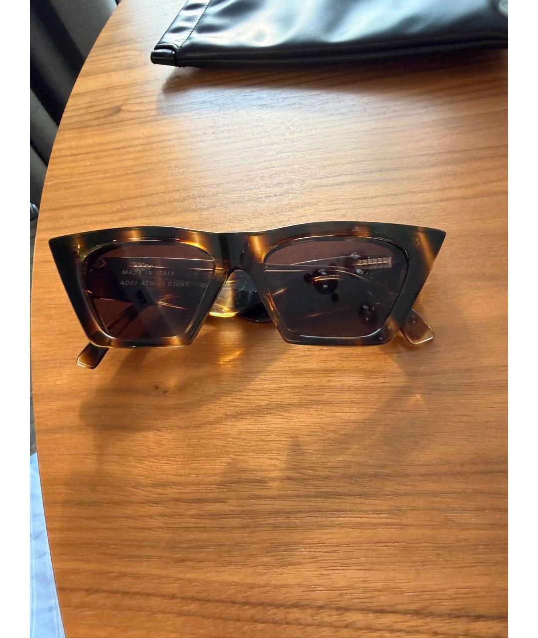 PHOEBE PHILO Коричневые пластиковые солнцезащитные очки, фото 9