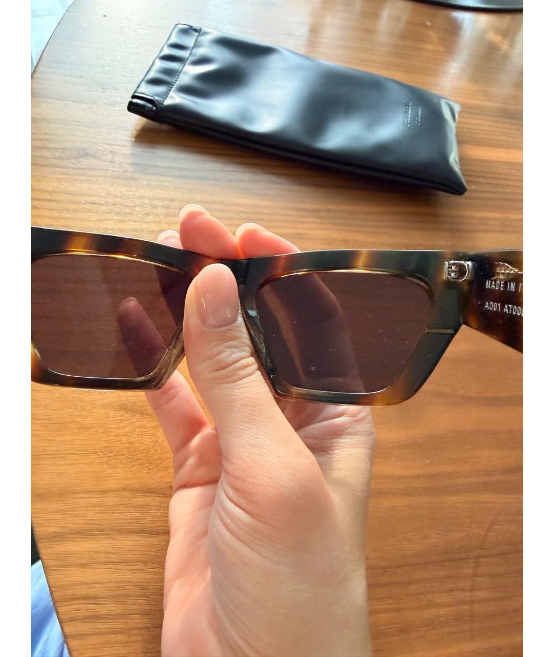 PHOEBE PHILO Коричневые пластиковые солнцезащитные очки, фото 8