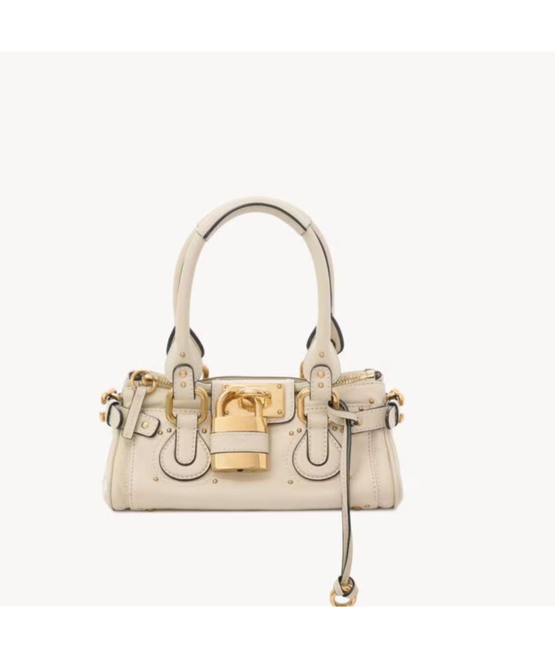 CHLOE Белая кожаная сумка через плечо, фото 6
