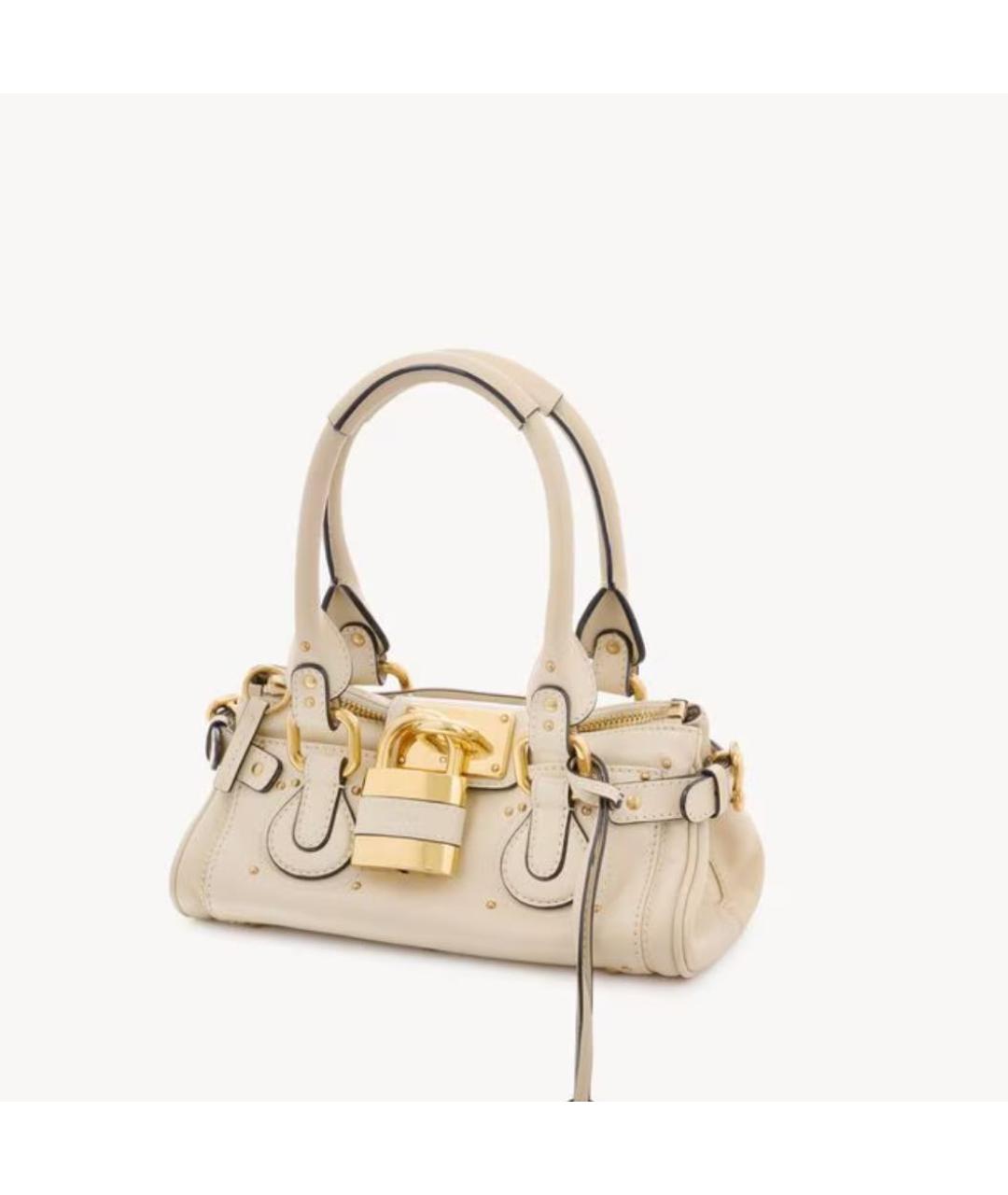 CHLOE Белая кожаная сумка через плечо, фото 3