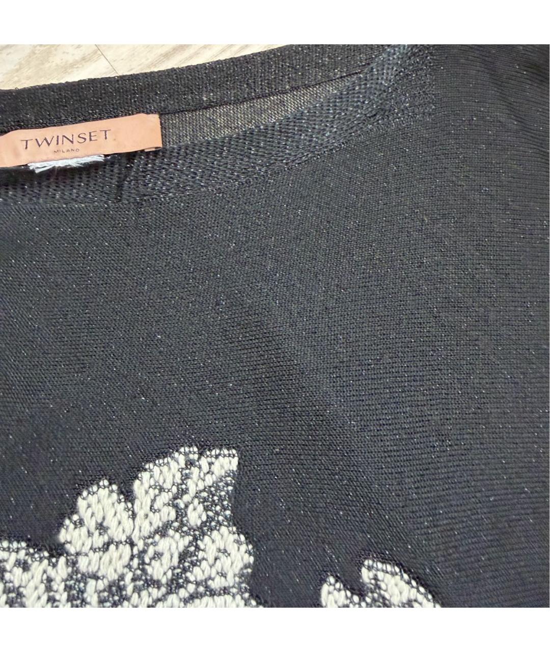 TWIN-SET Черный полиамидовый джемпер / свитер, фото 6