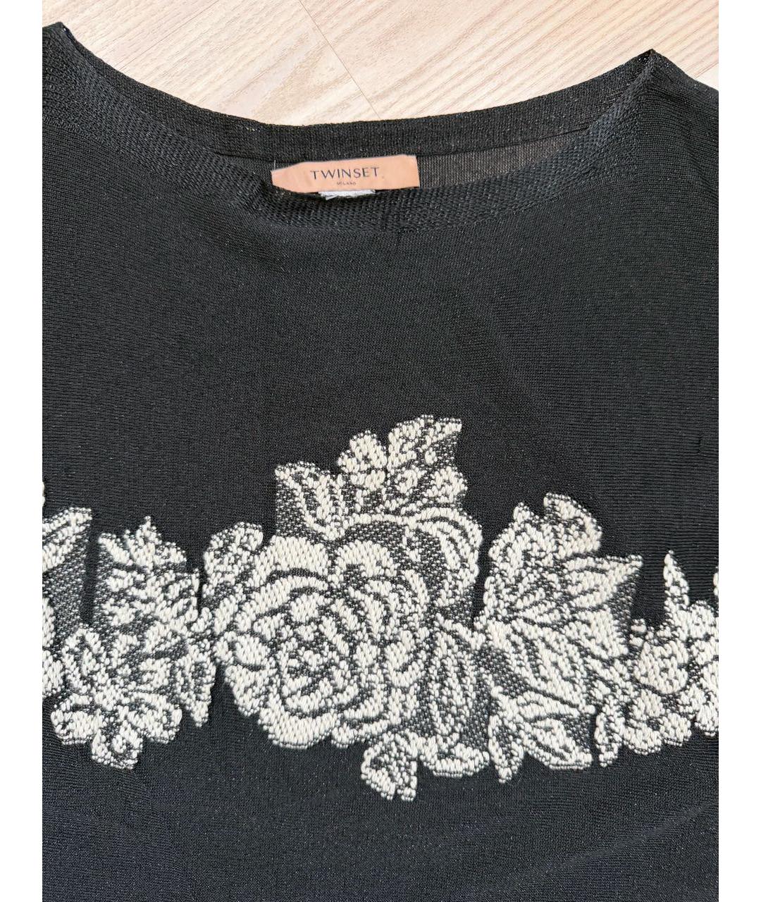 TWIN-SET Черный полиамидовый джемпер / свитер, фото 3