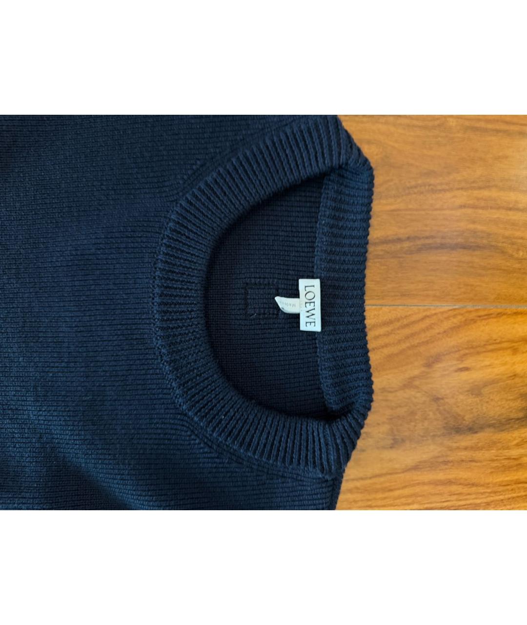 LOEWE Темно-синий шерстяной джемпер / свитер, фото 3