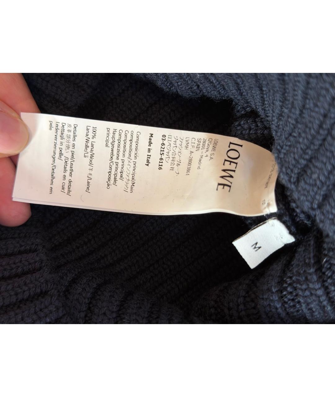 LOEWE Темно-синий шерстяной джемпер / свитер, фото 4