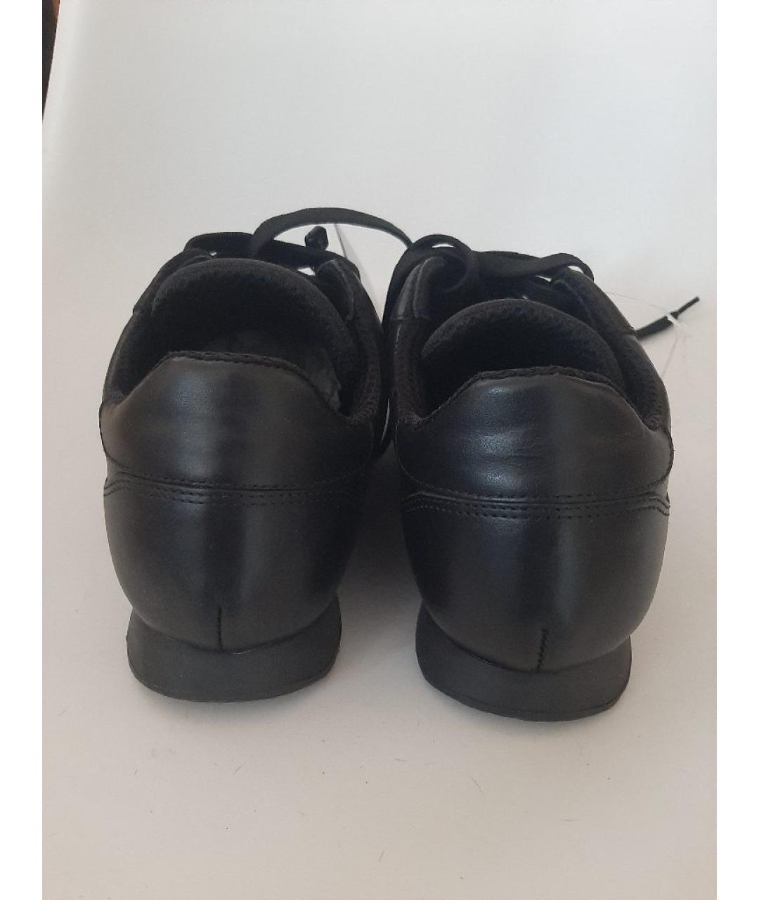 PAUL & SHARK Черные кожаные низкие кроссовки / кеды, фото 4