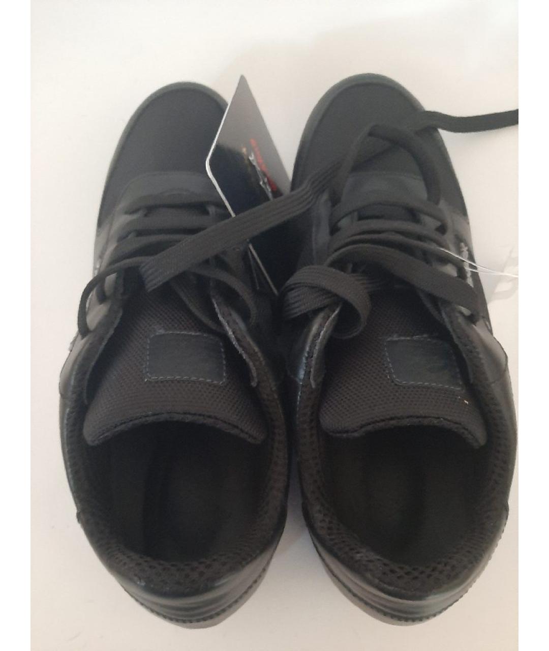 PAUL & SHARK Черные кожаные низкие кроссовки / кеды, фото 3