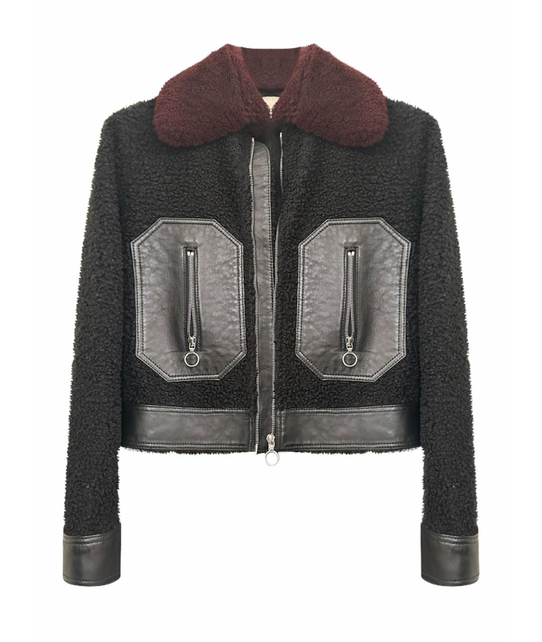 SANDRO Черная кожаная шуба, фото 1