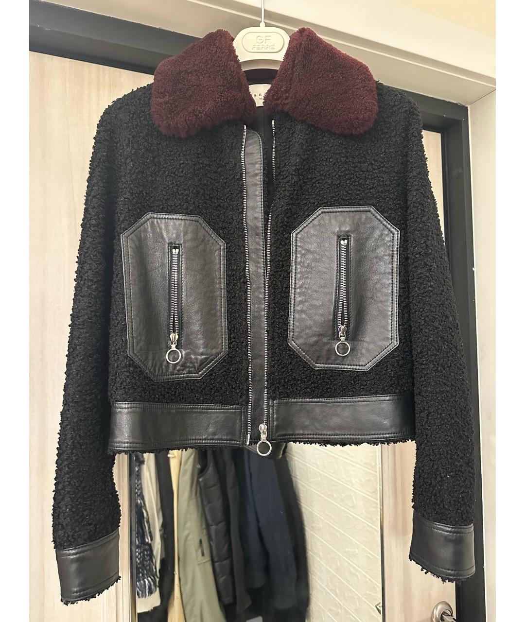 SANDRO Черная кожаная шуба, фото 9