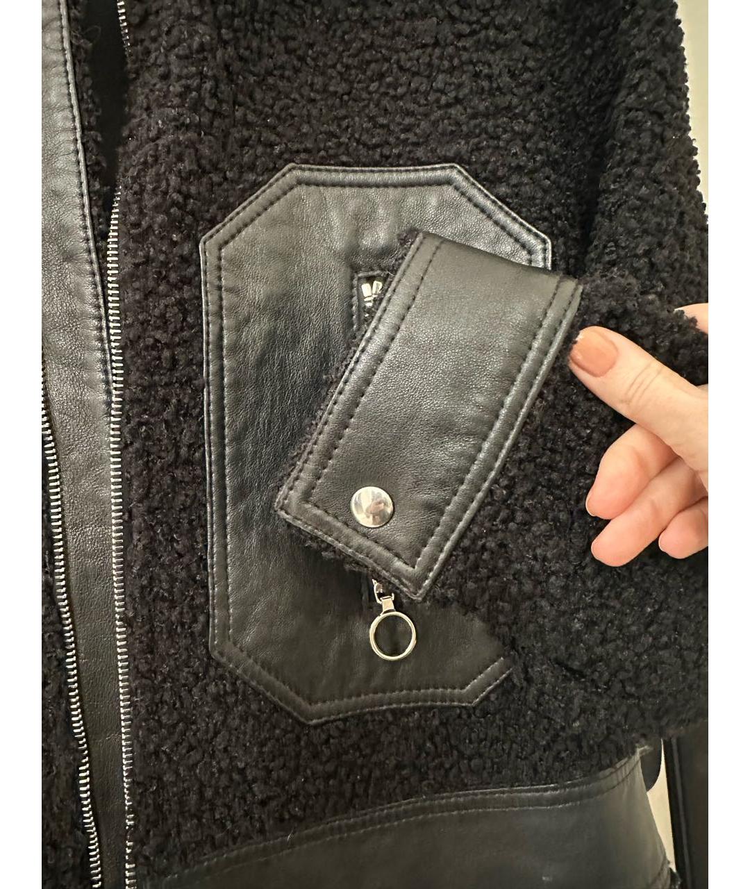 SANDRO Черная кожаная шуба, фото 7